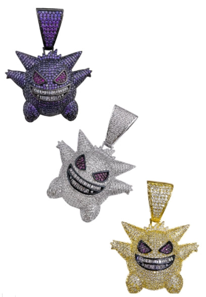 BLACKPURPLE (ブラックパープル) [BLACK LABEL] Crystal Ghost Necklace