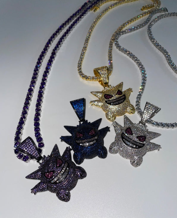 BLACKPURPLE (ブラックパープル) [BLACK LABEL] Crystal Ghost Necklace