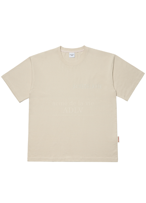 アクメドラビ(acme' de la vie) 3PAC SIMPLE LOGO SHORT SLEEVE T-SHIRT BEIGE