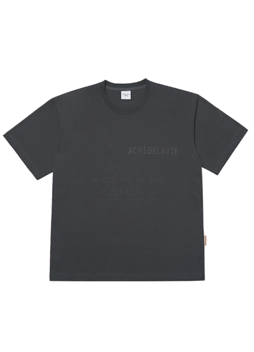 アクメドラビ(acme' de la vie) 3PAC SIMPLE LOGO SHORT SLEEVE T-SHIRT CHARCOAL