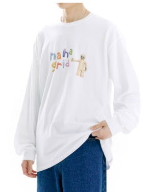 mahagrid (マハグリッド) DOUGH MAN LS TEE [WHITE]
