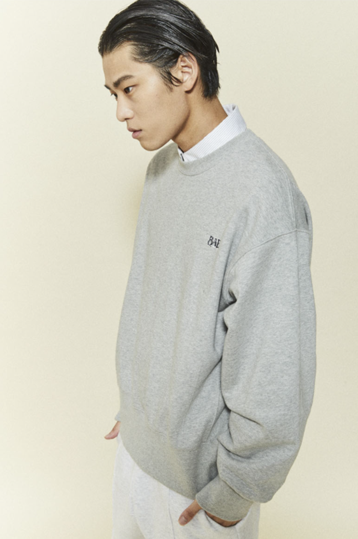 ORDINARY PEOPLE(オーディナリーピープル) BAE LOGO GRAY SWEATSHIRTS