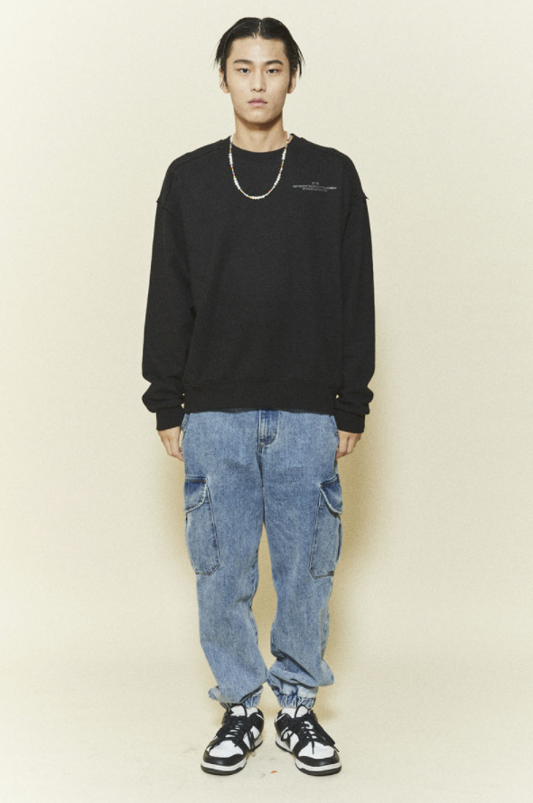 ORDINARY PEOPLE(オーディナリーピープル) LOCATION LOGO BLACK SWEATSHIRTS