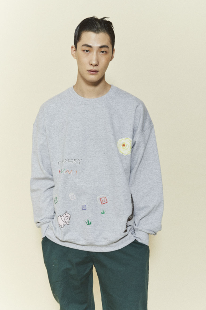 ORDINARY PEOPLE(오디너리피플) [ ORDINARYPEOPLE & DISNEY ] PLAY HAMM GRAY SWEATSHIRTS