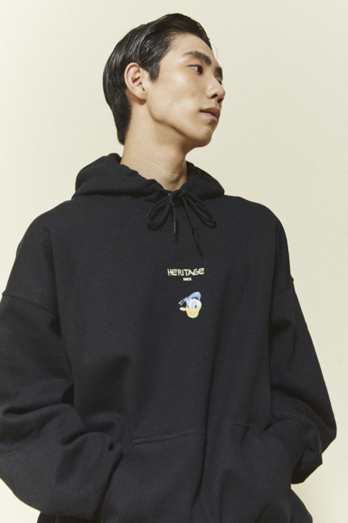 ORDINARY PEOPLE(オーディナリーピープル) [ ORDINARYPEOPLE & DISNEY ] HERITAGE DONALD BLACK HOODIE