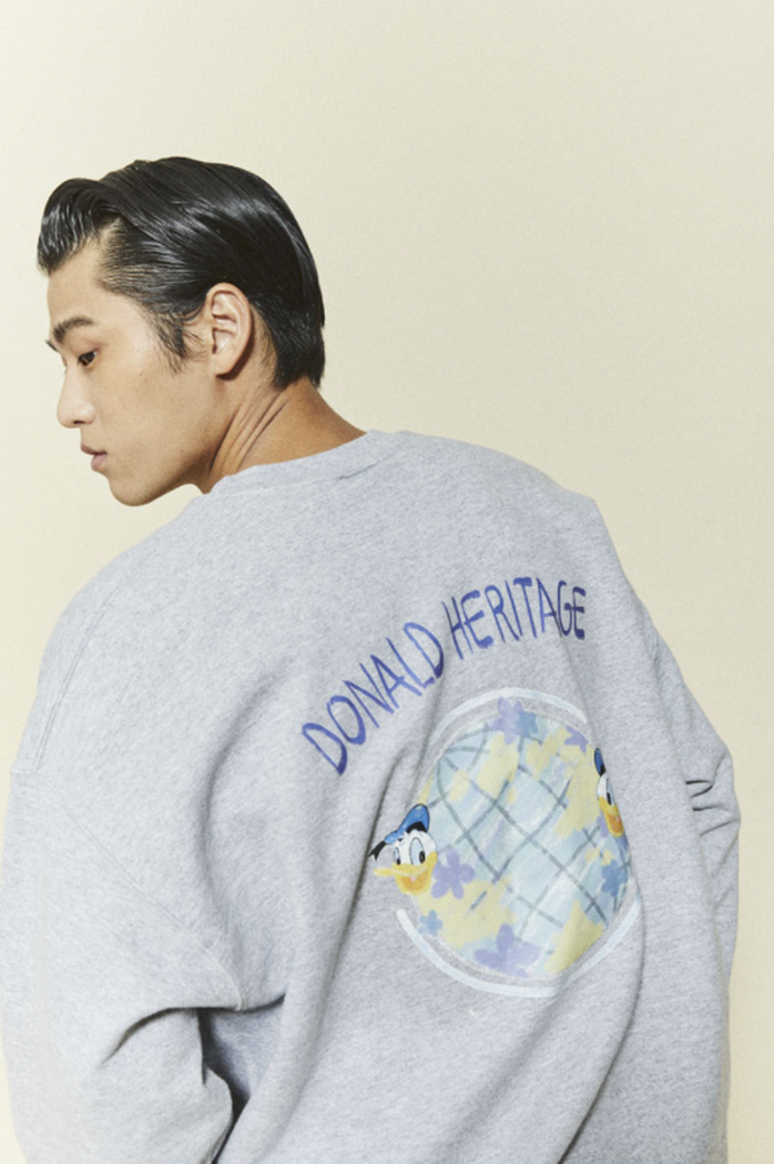 ORDINARY PEOPLE(オーディナリーピープル) [ ORDINARYPEOPLE & DISNEY ] HERITAGE DONALD DUCK GRAY SWEATSHIRTS