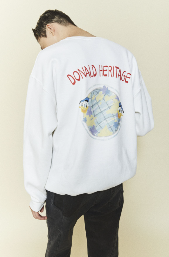 ORDINARY PEOPLE(オーディナリーピープル) [ ORDINARYPEOPLE & DISNEY ] [ ORDINARYPEOPLE & DISNEY ] HERITAGE DONALD DUCK WHITE SWEATSHIRTS