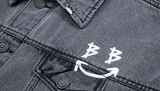 ブラックブロンド(BLACKBLOND) BBD Smile Logo Denim Jacket (Dark Gray)