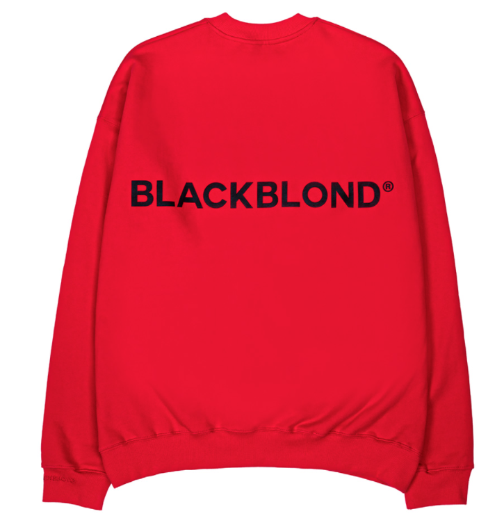 ブラックブロンド(BLACKBLOND) BBD Classic Smile Logo Crewneck Sweatshirt (Red)
