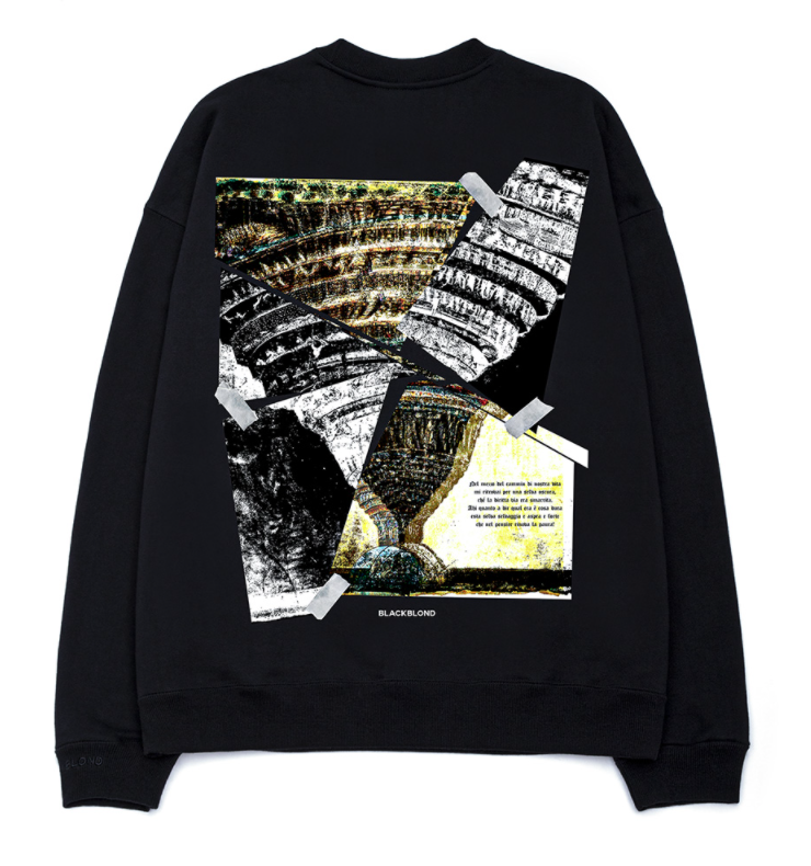 ブラックブロンド(BLACKBLOND) BBD Crushed Era Crewneck Sweatshirt (Black)