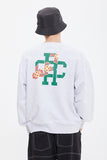 ロマンティッククラウン(ROMANTIC CROWN)  RED FLOWER DANCHEONG SWEAT SHIRT_LIGHT GREY