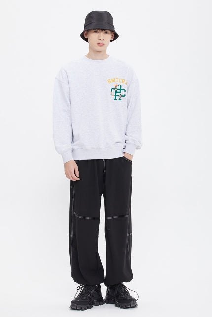 ロマンティッククラウン(ROMANTIC CROWN)  RED FLOWER DANCHEONG SWEAT SHIRT_LIGHT GREY