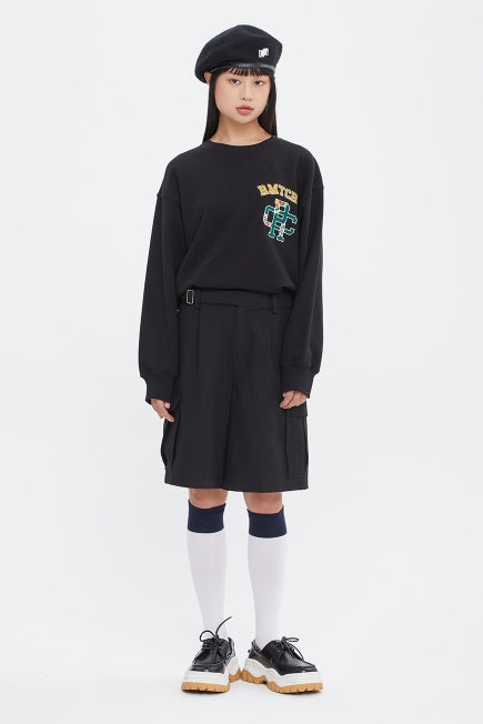 ロマンティッククラウン(ROMANTIC CROWN)  RED FLOWER DANCHEONG SWEAT SHIRT_BLACK