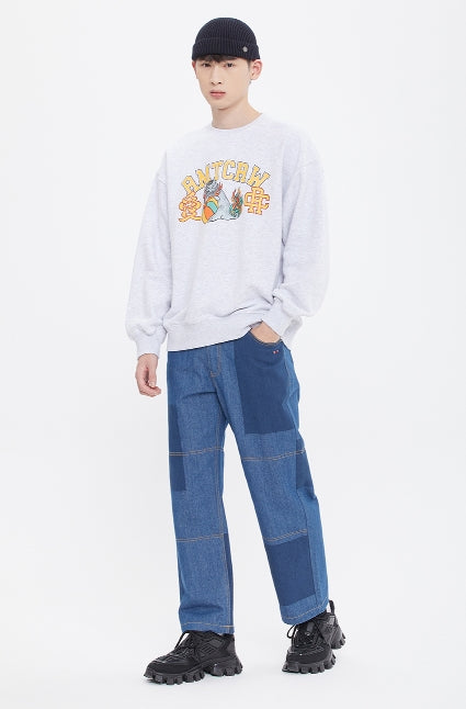 ロマンティッククラウン(ROMANTIC CROWN)  UNICORN LION LOGO SWEAT SHIRT_LIGHT GREY