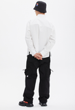 ベドインベド(BADINBAD) LOGO OXFORD SHIRT_WHITE