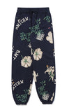 ロマンティッククラウン(ROMANTIC CROWN)  FLOWER PATTERN SWEAT PANTS_NAVY