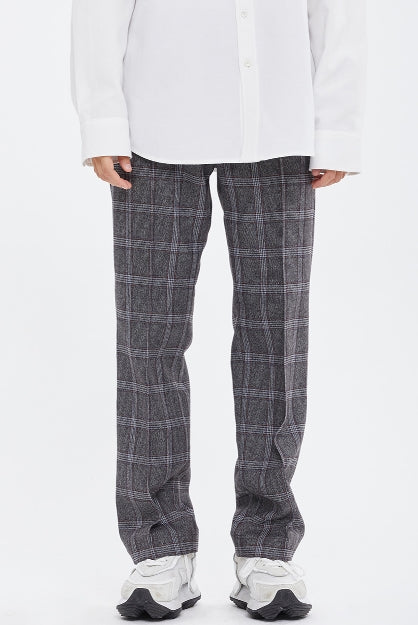 ロマンティッククラウン(ROMANTIC CROWN) GRID CHECK PANTS_CHARCOAL