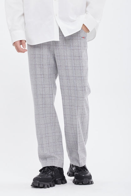 ロマンティッククラウン(ROMANTIC CROWN) GRID CHECK PANTS_GREY
