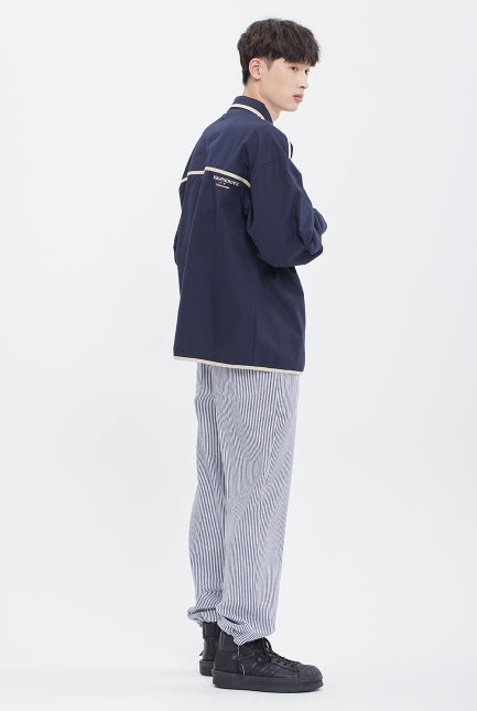 ロマンティッククラウン(ROMANTIC CROWN) RIPSTOP POCKET SHIRT_NAVY