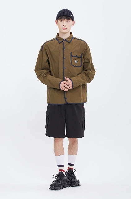 ロマンティッククラウン(ROMANTIC CROWN) RIPSTOP POCKET SHIRT_KHAKI