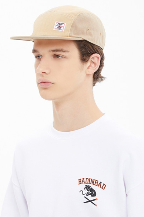 ベドインベド(BADINBAD) NAME TAG LOGO CAMP CAP_BEIGE