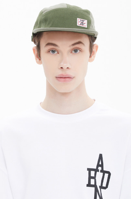 ベドインベド(BADINBAD) NAME TAG LOGO CAMP CAP_KHAKI