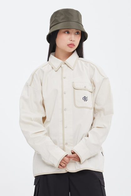 ロマンティッククラウン(ROMANTIC CROWN) RIPSTOP POCKET SHIRT_OATMEAL