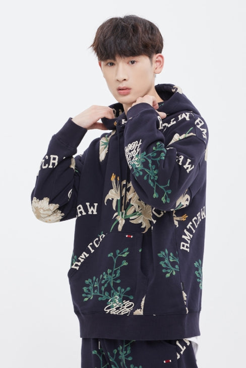 ロマンティッククラウン(ROMANTIC CROWN)  FLOWER PATTERN HOOD_NAVY