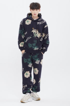 ロマンティッククラウン(ROMANTIC CROWN)  FLOWER PATTERN HOOD_NAVY