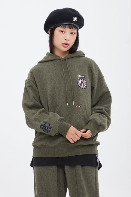 ロマンティッククラウン(ROMANTIC CROWN)  RC CLUB FLAG HOOD_MELANGE KHAKI