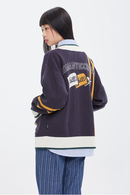 ロマンティッククラウン(ROMANTIC CROWN)  RC CLUB KNIT CARDIGAN_NAVY
