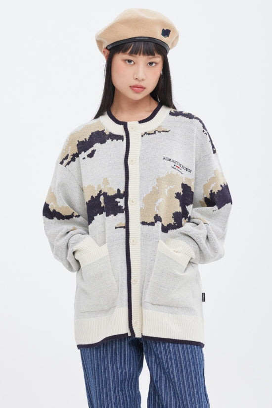 ロマンティッククラウン(ROMANTIC CROWN)  CLOUD KNIT CARDIGAN_OATMEAL