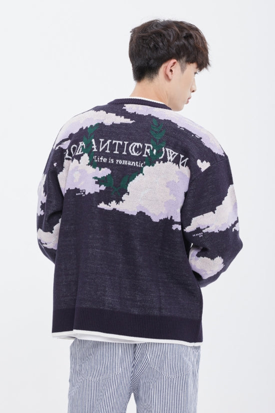 ロマンティッククラウン(ROMANTIC CROWN)  CLOUD KNIT CARDIGAN_NAVY
