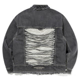 ロマンティッククラウン(ROMANTIC CROWN)  DESTROYED TRUCKER JACKET_GREY