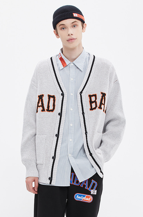 ベドインベド(BADINBAD) PRANK SNAKE CARDIGAN_LIGHT GREY