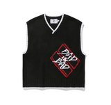 ベドインベド(BADINBAD) BIG NAME TAG LOGO VEST_BLACK