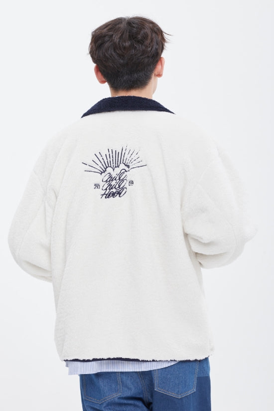 ロマンティッククラウン(ROMANTIC CROWN)  FLEECE BUTTON JACKET_OATMEAL