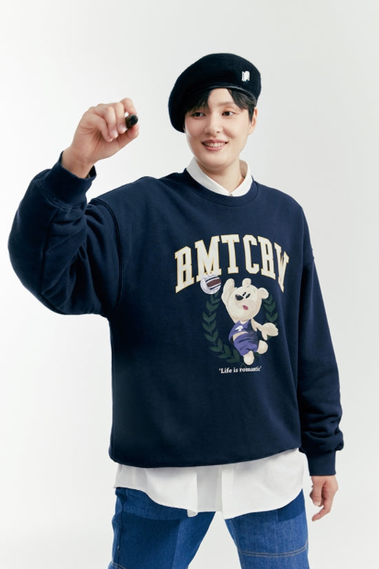 ロマンティッククラウン(ROMANTIC CROWN) VOLLEY BEAR SWEAT SHIRT_NAVY