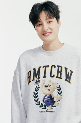 ロマンティッククラウン(ROMANTIC CROWN) VOLLEY BEAR SWEAT SHIRT_LIGHT GREY