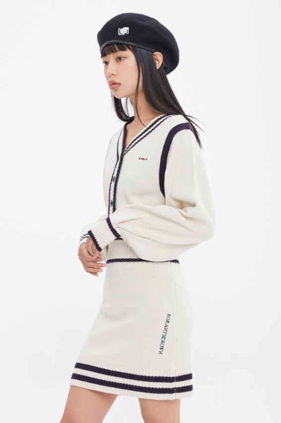 ロマンティッククラウン(ROMANTIC CROWN)  NECK LINE KNIT ONEPIECE_OATMEAL