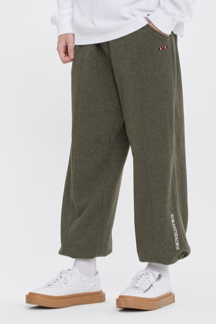 ロマンティッククラウン(ROMANTIC CROWN) PIN TUCK SWEAT PANTS_MELANGE KHAKI