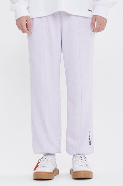ロマンティッククラウン(ROMANTIC CROWN) PIN TUCK SWEAT PANTS_MELANGE PURPLE