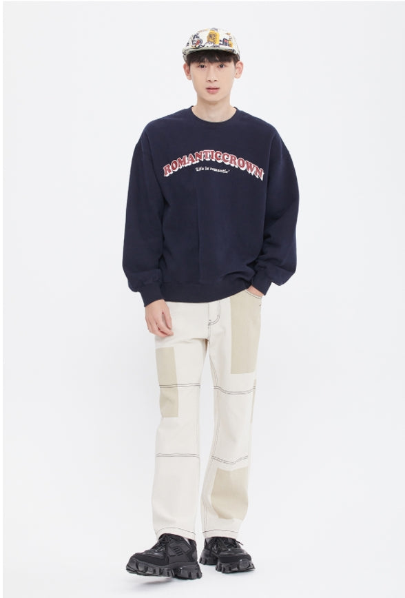 ロマンティッククラウン(ROMANTIC CROWN) ROUND ARCH LOGO SWEAT SHIRT_NAVY