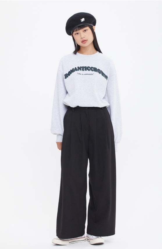 ロマンティッククラウン(ROMANTIC CROWN) ROUND ARCH LOGO SWEAT SHIRT_LIGHT GREY