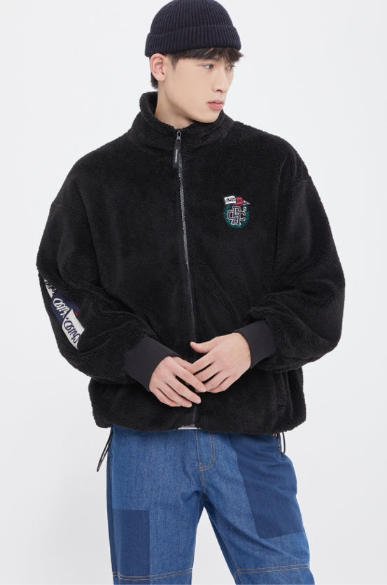 ロマンティッククラウン(ROMANTIC CROWN)  CHILD FLAG FLEECE JACKET_BLACK