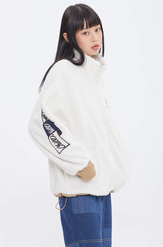ロマンティッククラウン(ROMANTIC CROWN)  CHILD FLAG FLEECE JACKET_OATMEAL