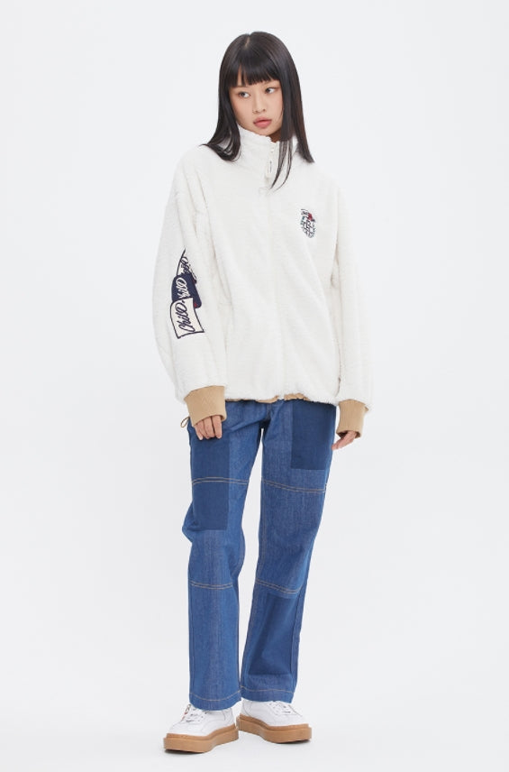 ロマンティッククラウン(ROMANTIC CROWN)  CHILD FLAG FLEECE JACKET_OATMEAL