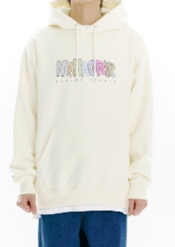 mahagrid (マハグリッド)  CRAYON LOGO HOODIE [CREAM]