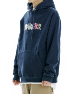 mahagrid (マハグリッド)  CRAYON LOGO HOODIE [NAVY]
