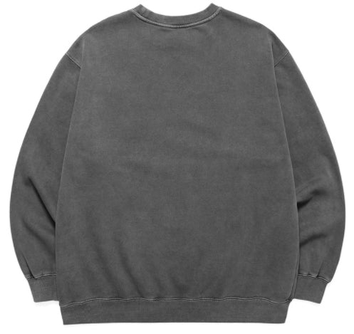 mahagrid (マハグリッド) UNIVERSITY PIGMENT SWEATSHIRT [CHARCOAL]